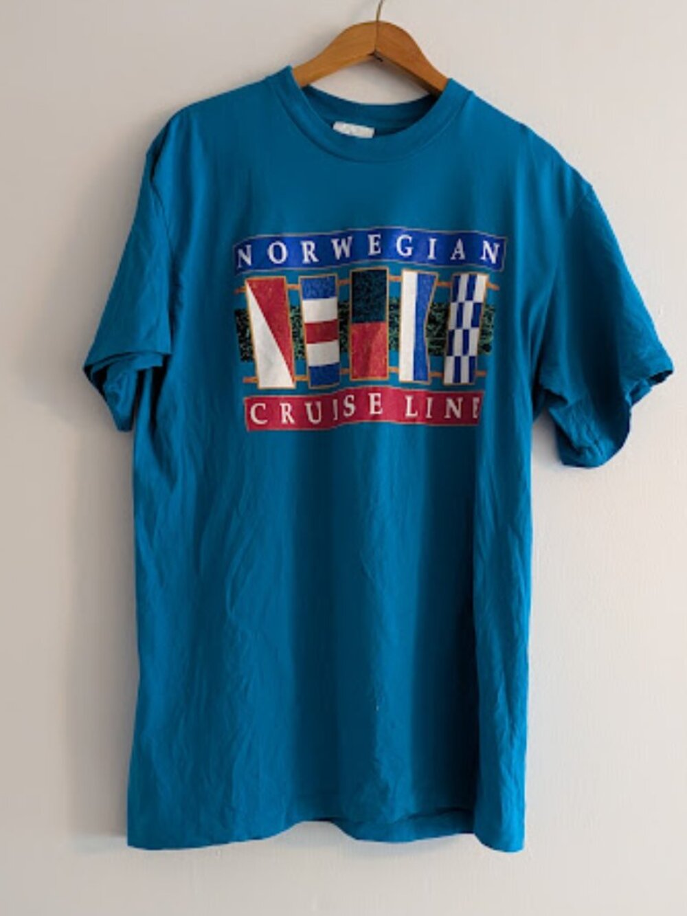 Vintage Norwegian Cruise Line Turquoise T-Shirt Size XXL